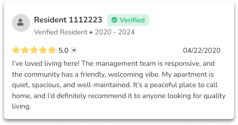 Verified Review Example